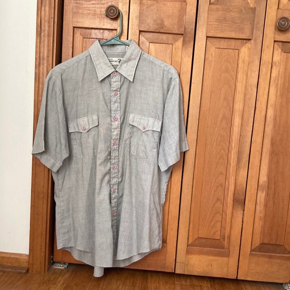Vintage Sears Genuine Roebucks Men’s Western Short Sleeve Shirt, Size L 16-16.5